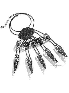 Gothic Finger Extension Bracelet Nail Rings Alloy Hand Chain